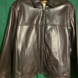Andrew Marc Brown Lightweight Leather Jacket
